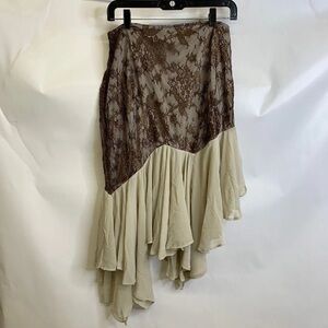 Urban Outfitter KIMCHI BLUE Lace Asymmetrical Maxi Skirt Women's Size S